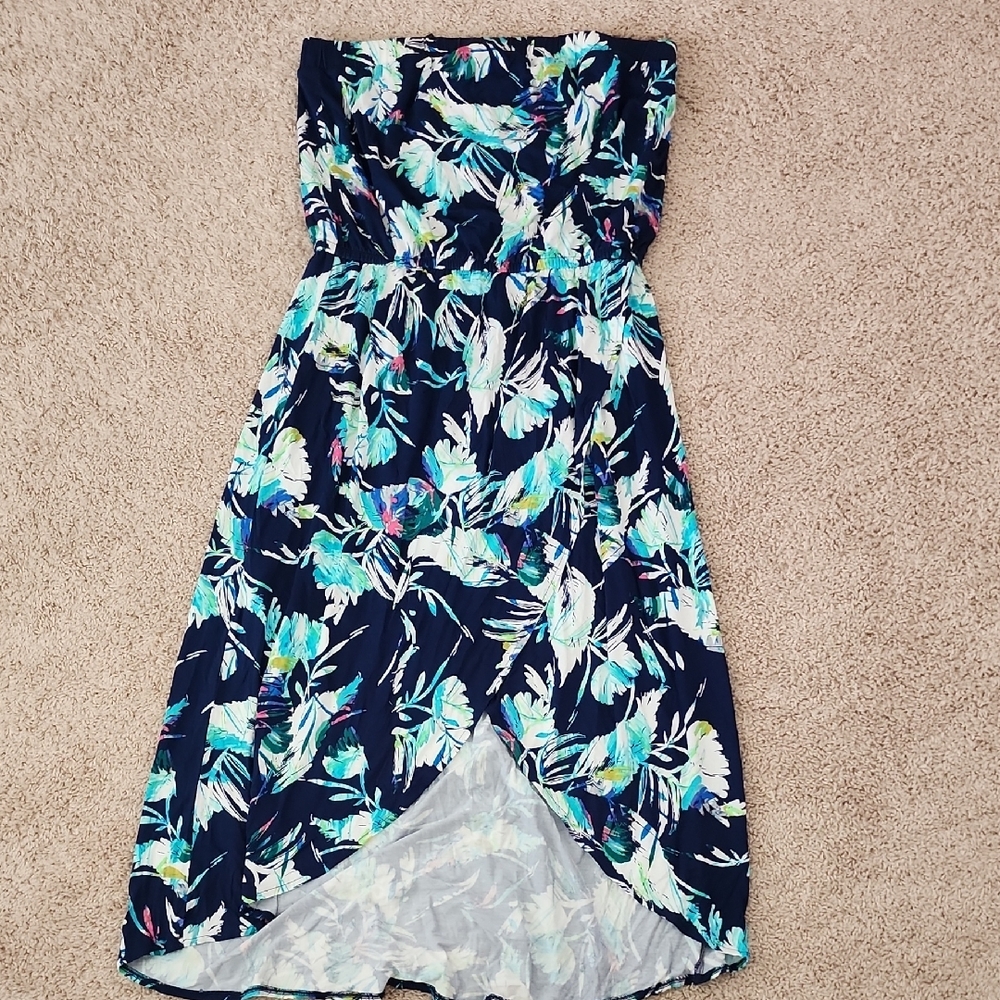 The Limited Blue Strapless Sundress Resort Wear